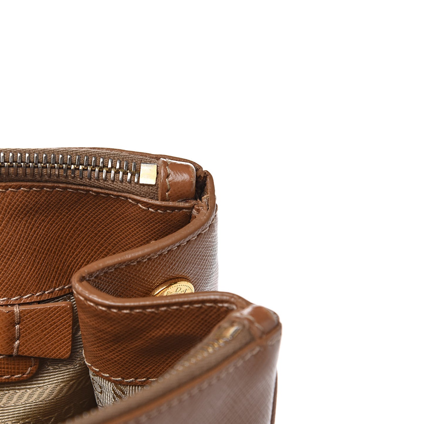 Saffiano Large Galleria Double Zip Tote Caramel