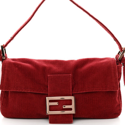 Fendi Corduroy Baguette Rosso 7 of 10