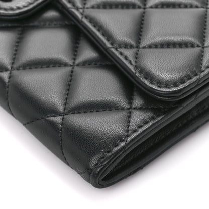Chanel Lambskin Quilted Large Gusset Flap Wallet So Black 12 of 15