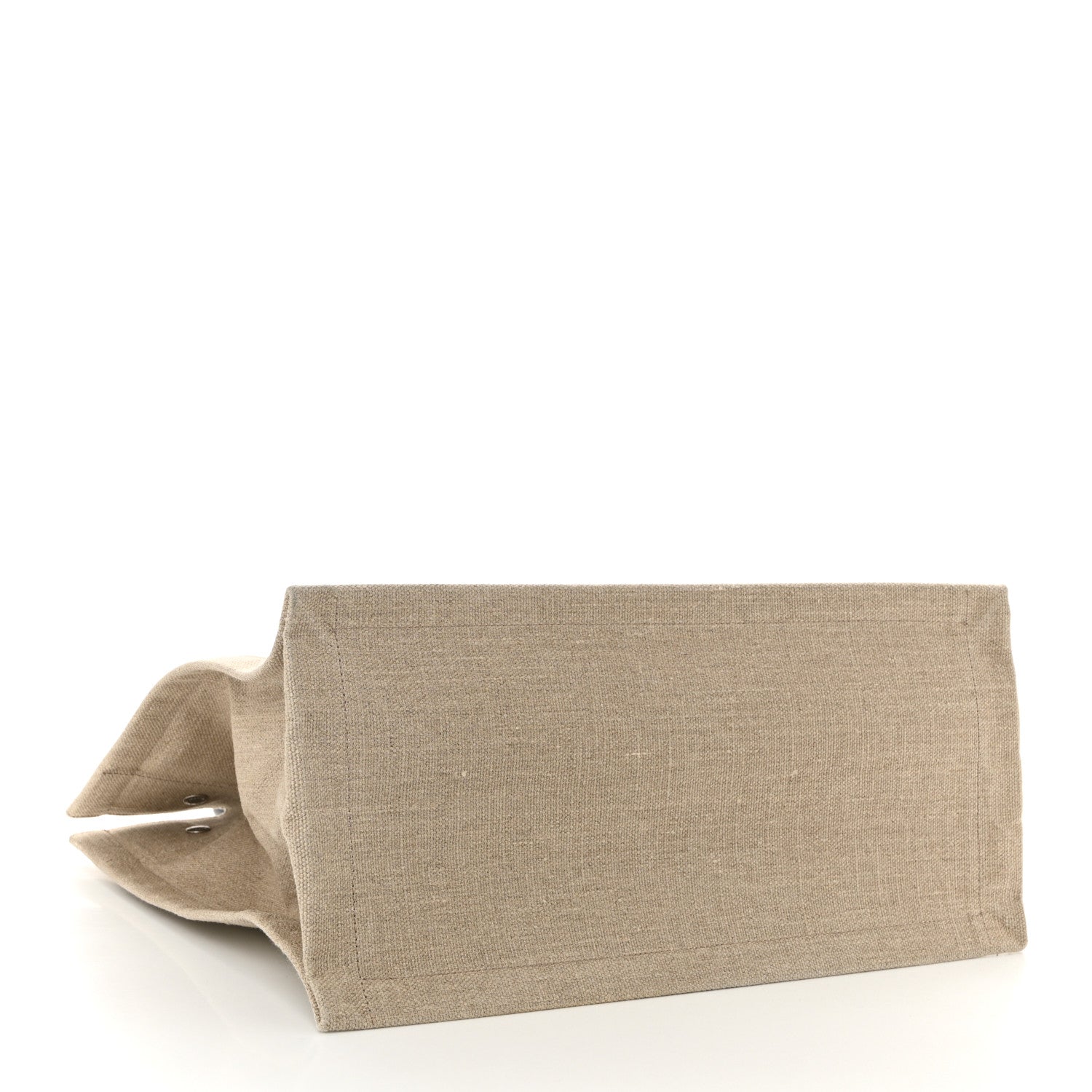 Saint Laurent Linen Calfskin Small Rive Gauche Tote Greggio Natural 4 of 11