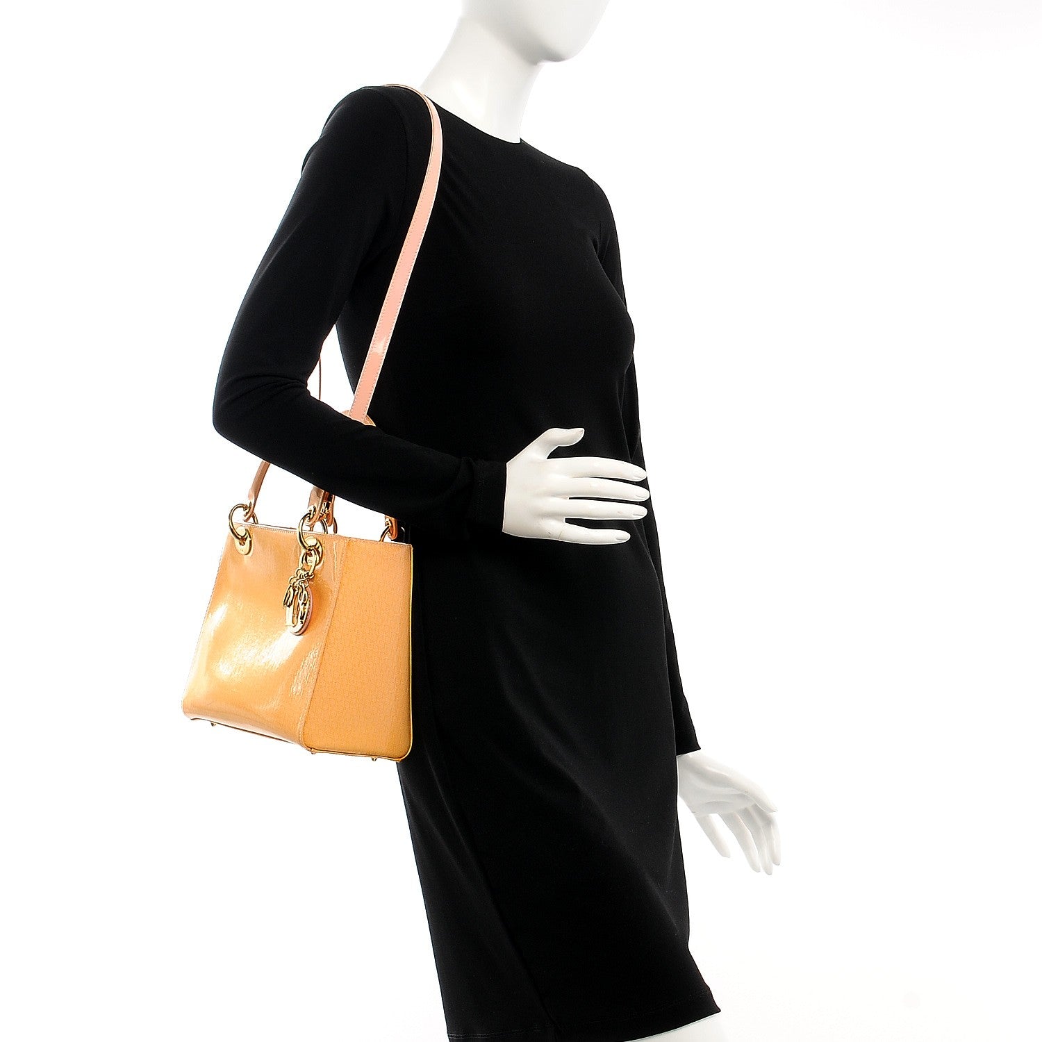 Christian Dior Patent Diorissimo Medium Lady Dior Orange 2 of 10