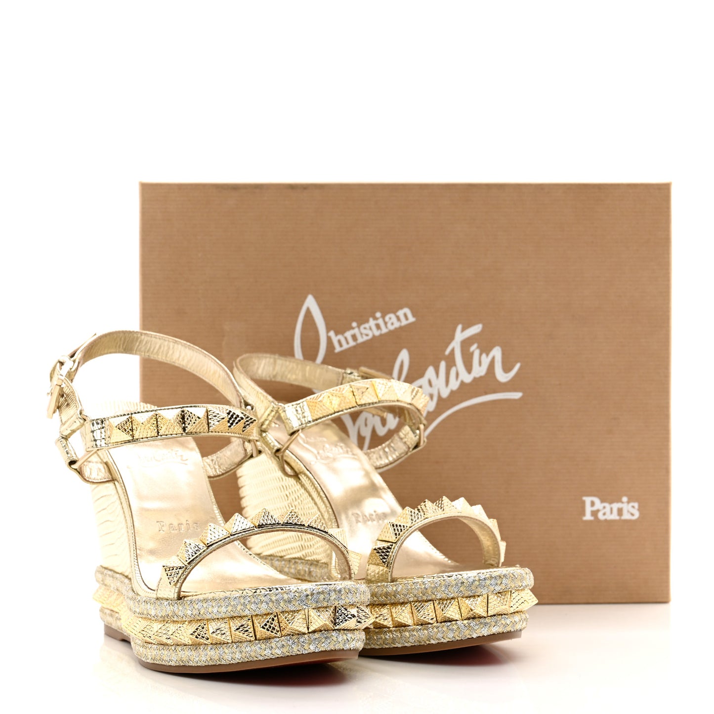 Specchio Vintage Pyraclou 110 Wedge Sandals 38 Gold