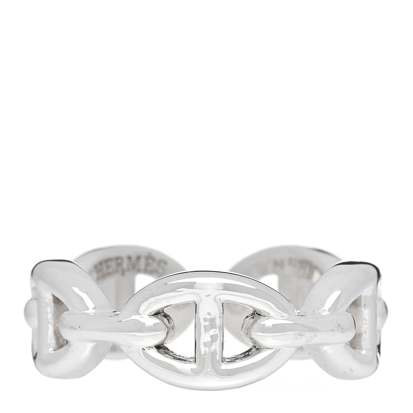 Sterling Silver PM Chaine d'Ancre Enchainee Band Ring 52 6