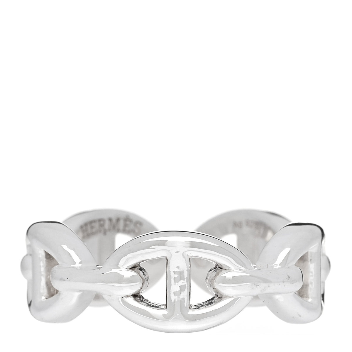 Hermes Sterling Silver PM Chaine d'Ancre Enchainee Band Ring 52 6 1 of 4