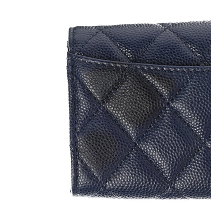 Chanel Caviar Quilted Flap Card Holder Wallet Navy 11 of 12