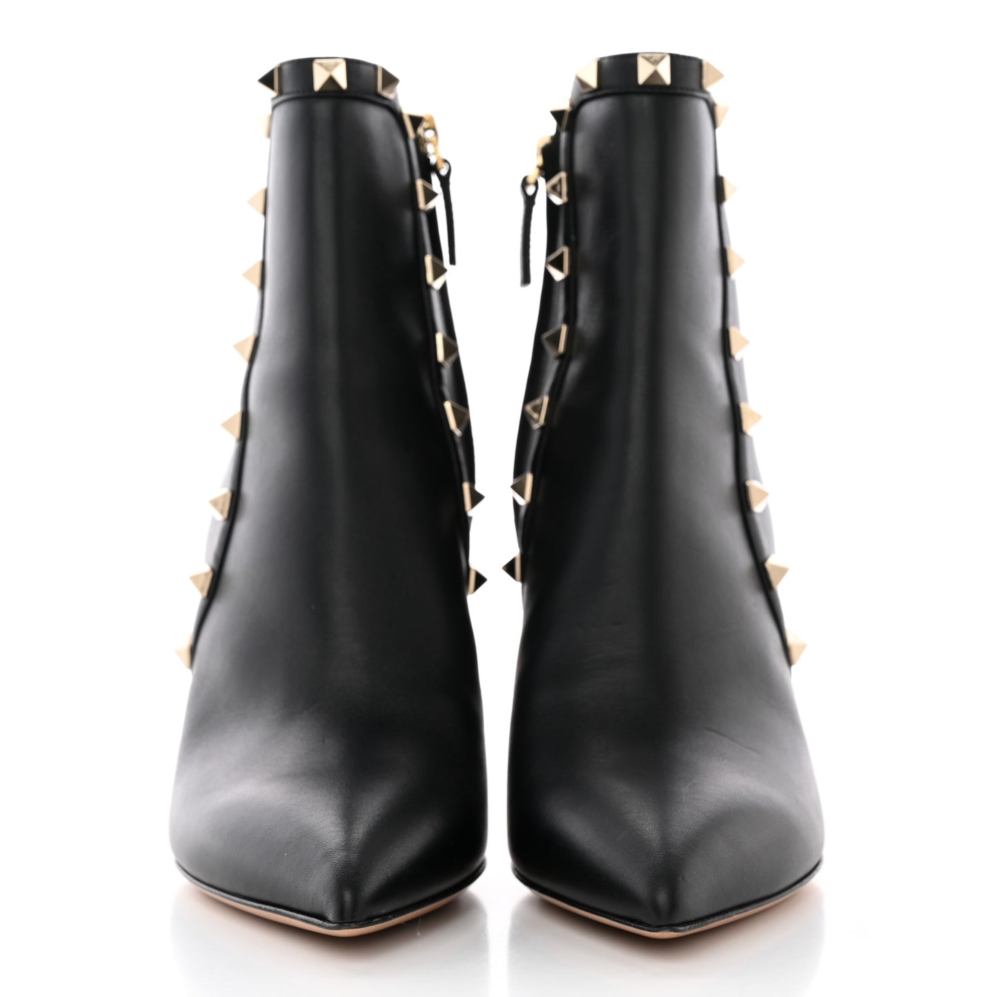 Smooth Calfskin Rockstud 85mm Ankle Boots 37 Black
