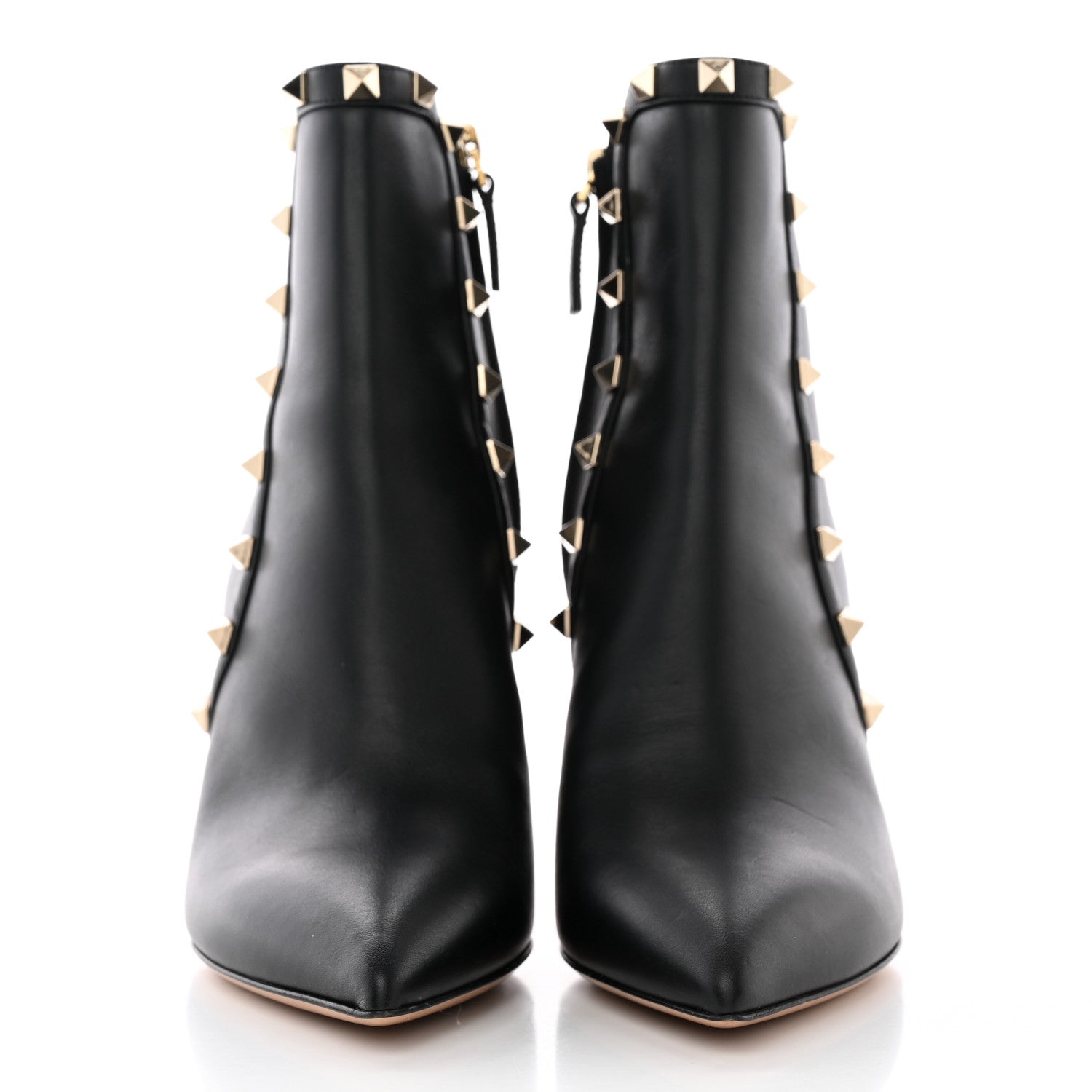 Valentino Garavani Smooth Calfskin Rockstud 85mm Ankle Boots 37 Black 2 of 20