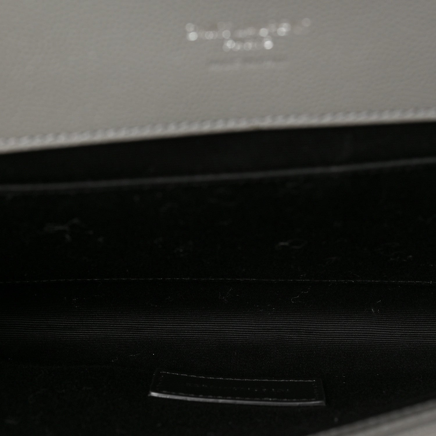 Saint Laurent Grain De Poudre Textured Mixed Matelasse Triquilt Monogram Clutch Storm 5 of 6
