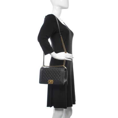 Chanel Caviar Quilted Medium Boy Flap Black 2 of 9
