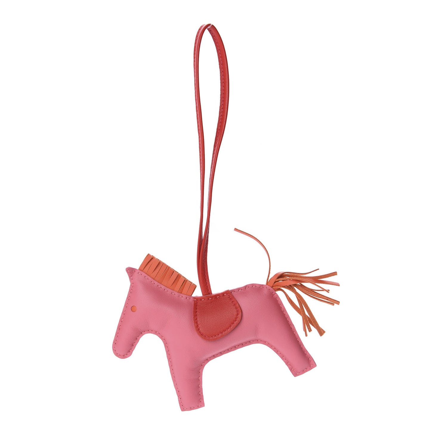 Milo Lambskin Grigri Rodeo Horse Bag Charm MM Rose Azalee Orange Poppy Rose Indien