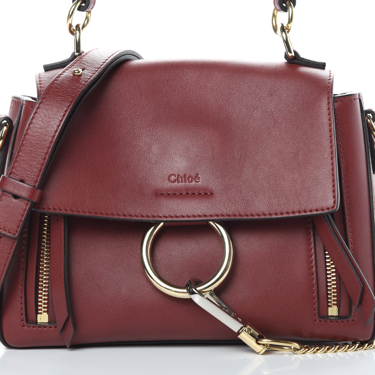 Chloe Calfskin Small Faye Day Shoulder Bag Sienna Red 8 of 13