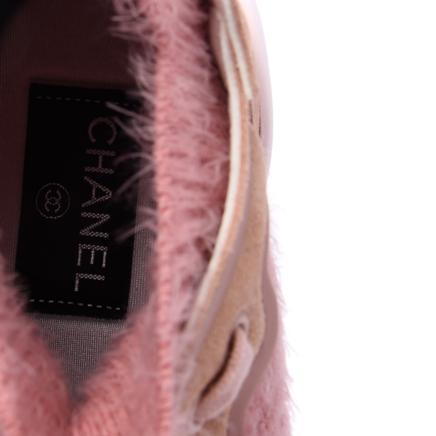 Chanel Suede Calfskin Stretch Fabric CC Sneakers 37.5 Pink 6 of 7