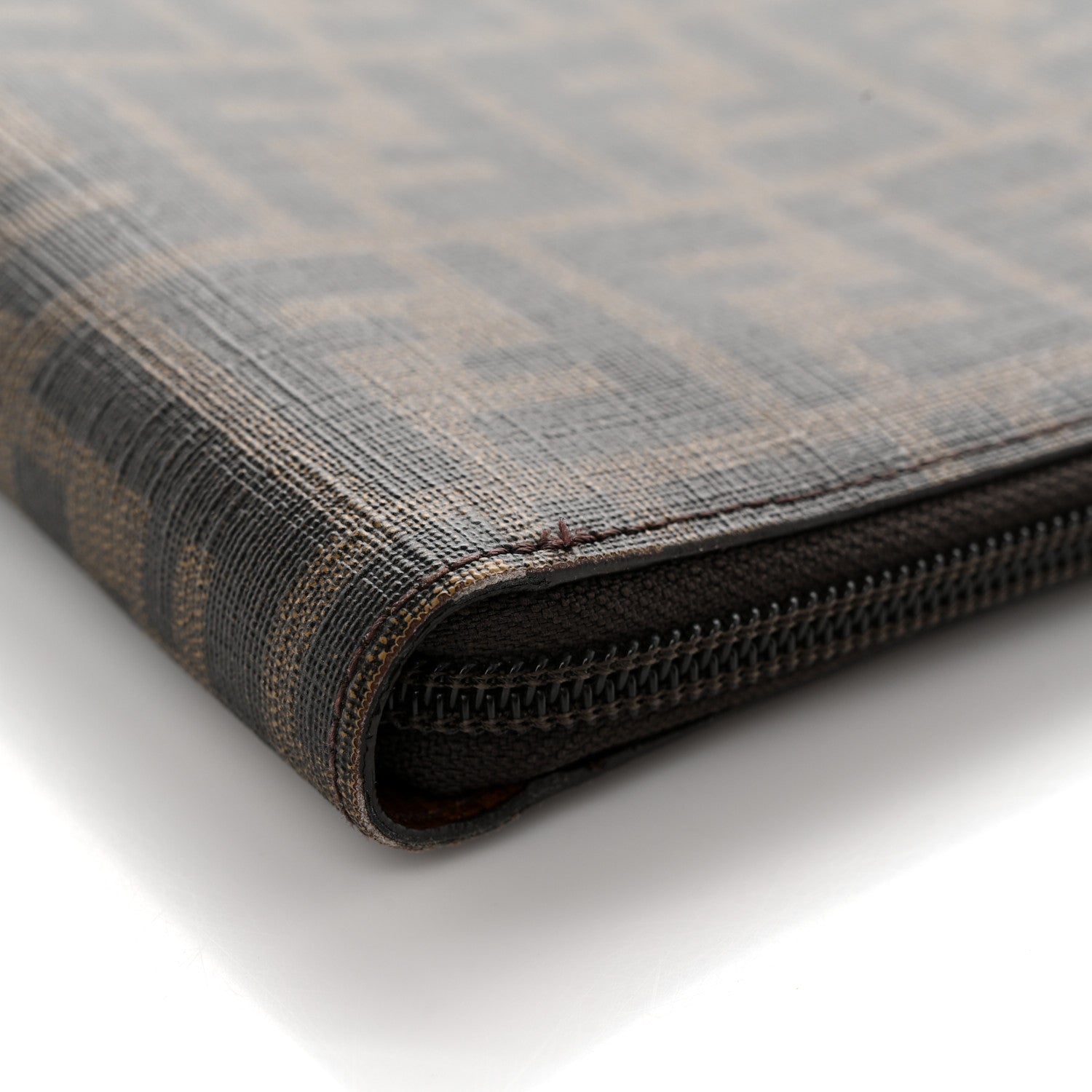 Fendi Zucca Spalmati Zip Around Document Holder Tobacco 10 of 11