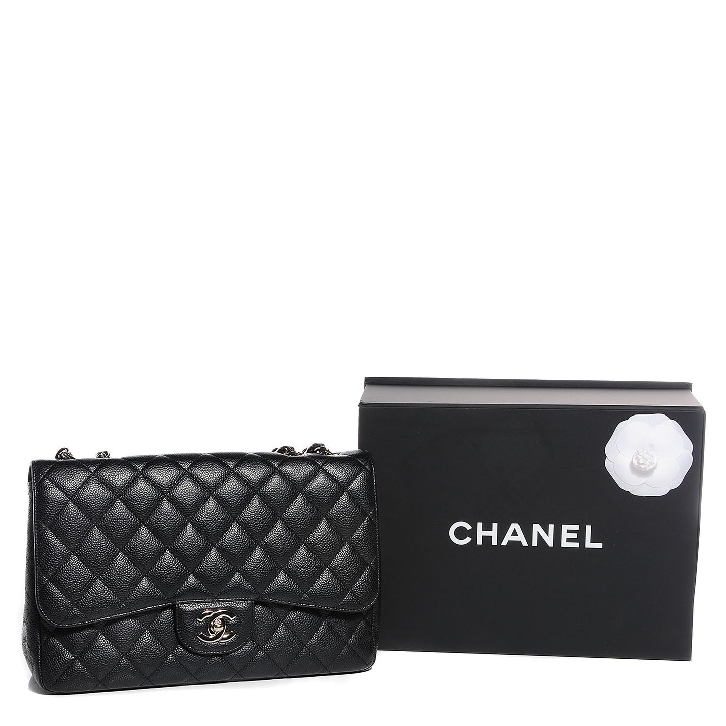 Caviar Jumbo Single Flap Black