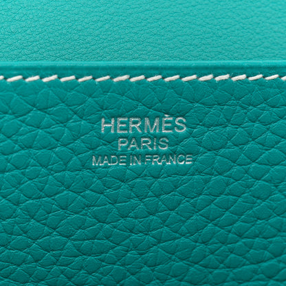 Hermes Taurillon Clemence Halzan 31 GM Vert Verone 6 of 10