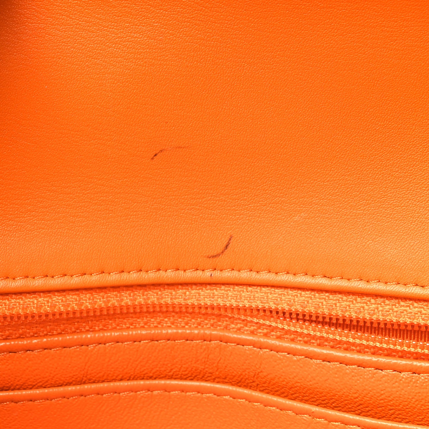Patent Quilted Mini Rectangular Flap Orange