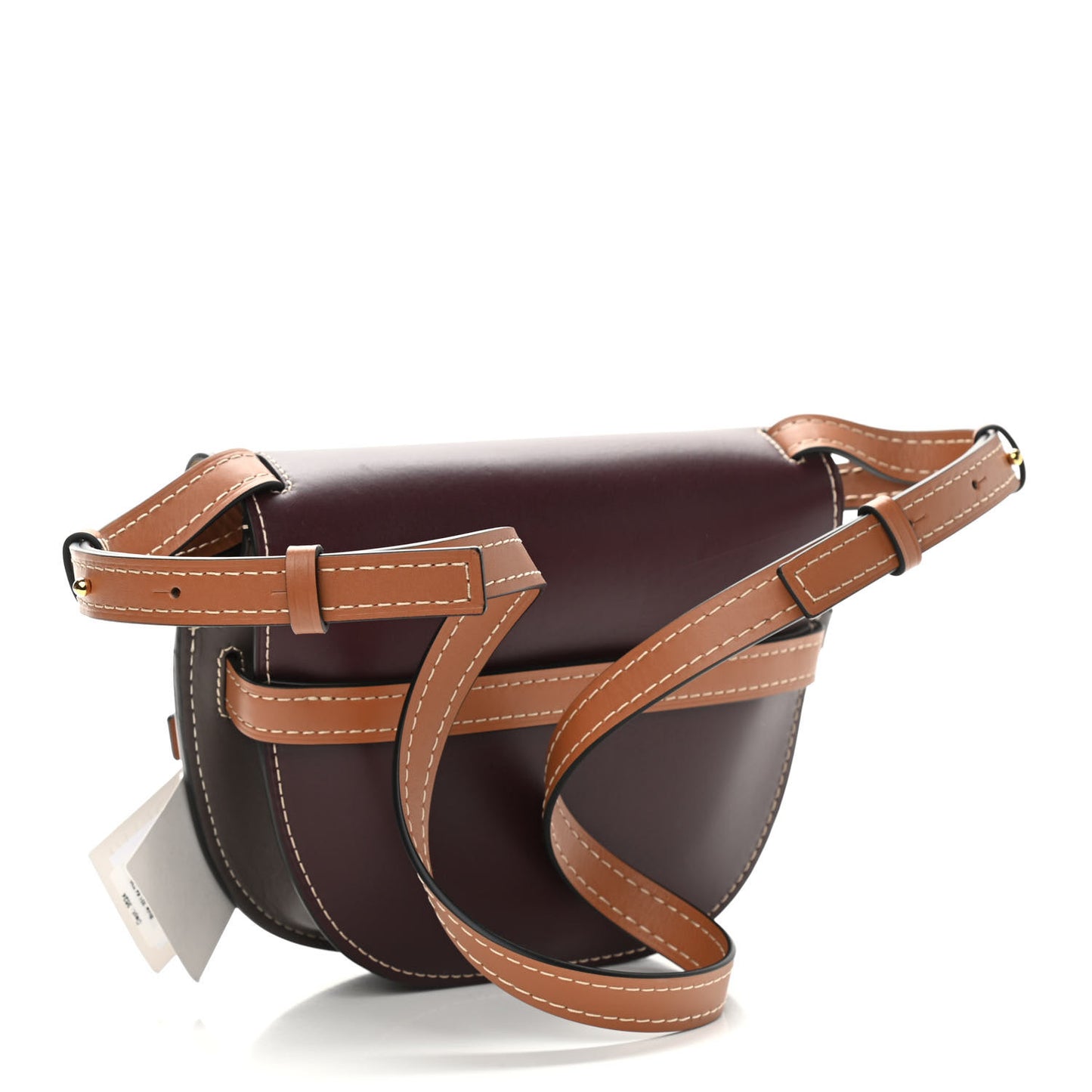 Calfskin Small Gate Crossbody Bag Oxblood Tan