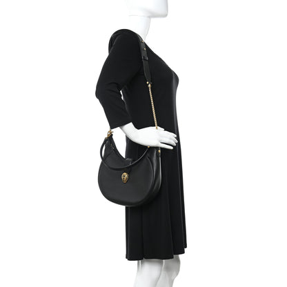 Bulgari Urban Grain Smooth Calfskin Serpenti Ellipse Shoulder Bag Black 2 of 9