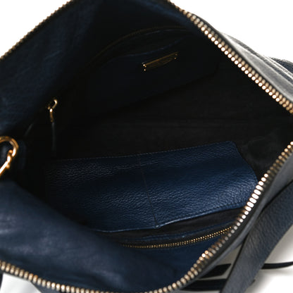 Miu Miu Goatskin Madras Zip Crossbody Bag Navy 5 of 14