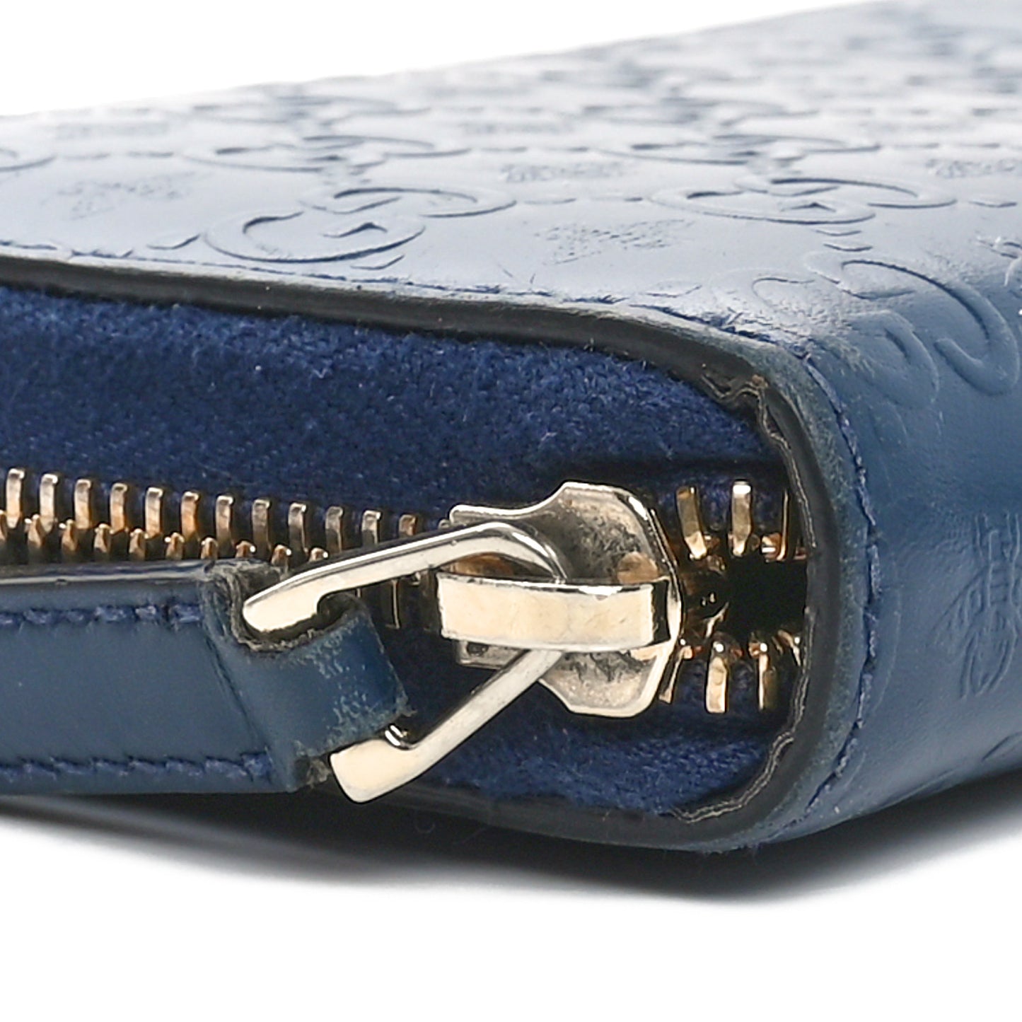 Guccissima Zip Around Wallet Blue
