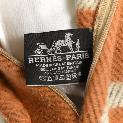 Hermes Wool Cashmere Avalon Pillow PM Ecru Potiron 4 of 4