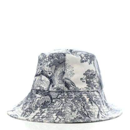 Christian Dior Cotton Toile De Jouy Bucket Hat 57 Blue 6 of 7
