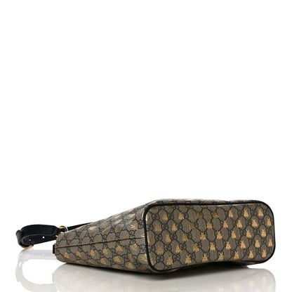 Gucci Soft GG Supreme Monogram Bees Small Crossbody Tote Beige Oro Black 4 of 10