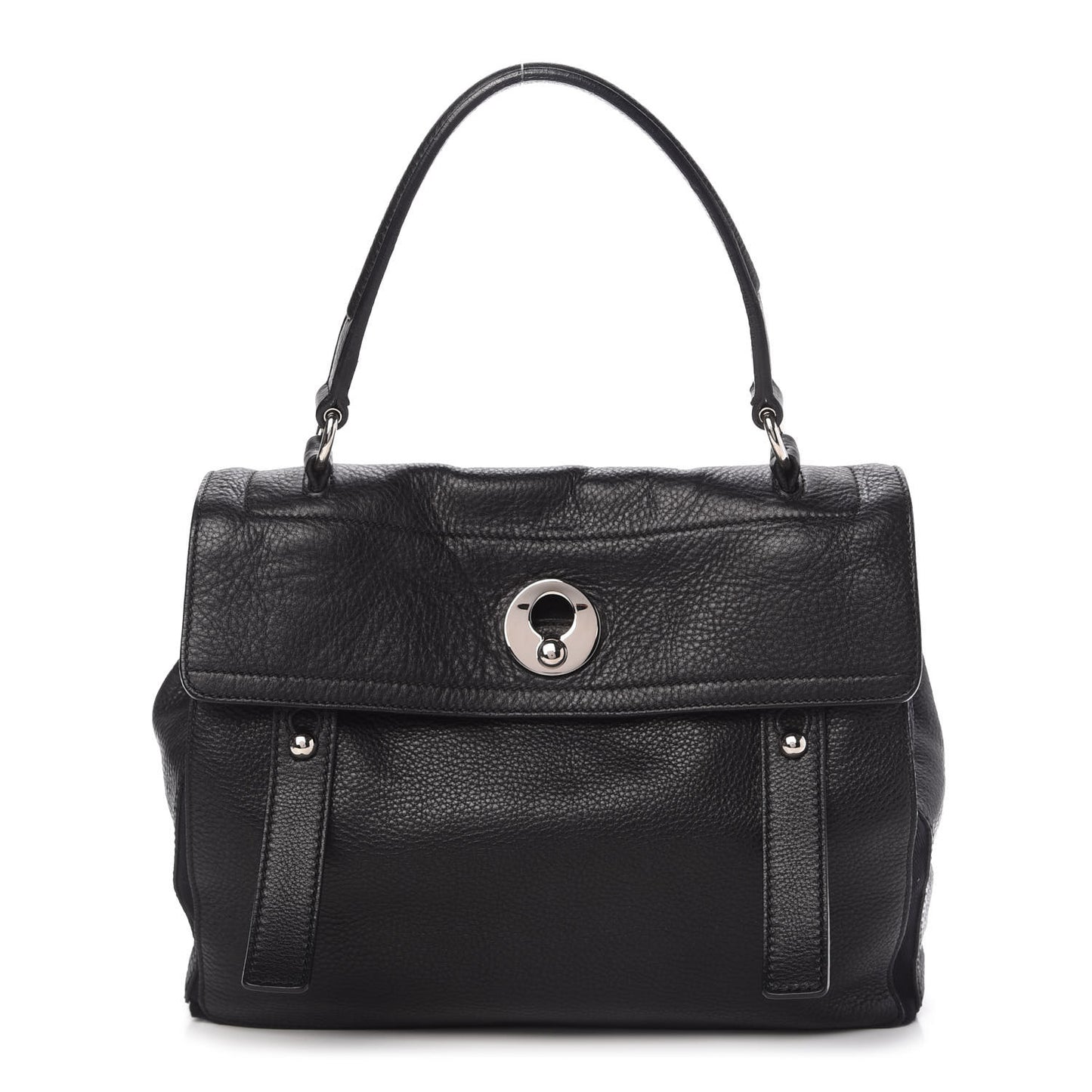Calfskin Canvas Medium Muse Two Black