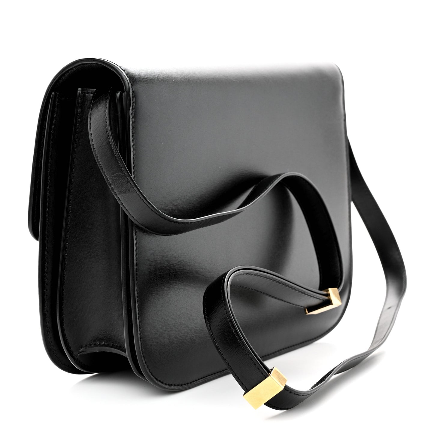 Box Calfskin Medium Classic Box Flap Bag Black