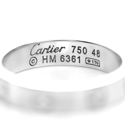 Cartier 18K White Gold 3.5mm LOVE Wedding Band Ring 48 4.5 4 of 4