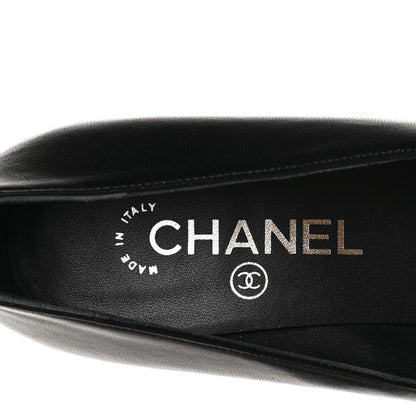 Chanel Lambskin Grosgrain Cap Toe Pearl Pumps 38.5 Black 9 of 11