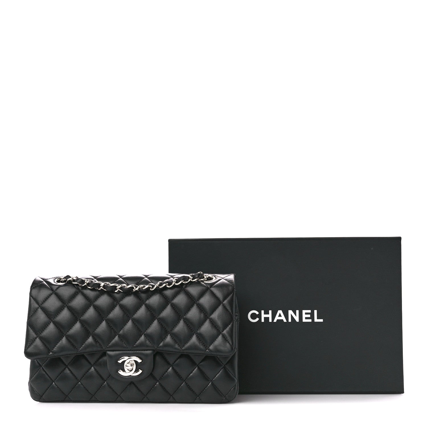 Chanel Lambskin Quilted Medium Double Flap Black 12 of 12