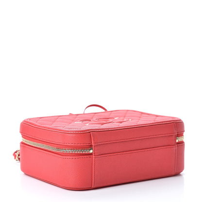 Chanel Caviar Quilted Medium CC Filigree Vanity Case Red 4 of 10