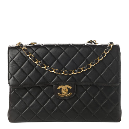 Chanel Lambskin Quilted Jumbo Single Flap Black 1 of 10