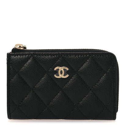 Chanel Caviar Quilted Zipped Key Holder Case Black 1 of 11