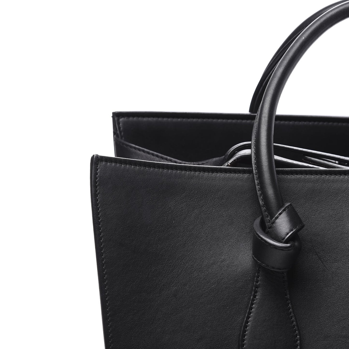 Smooth Calfskin Small Tie Knot Tote Black