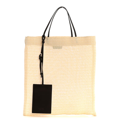 The Row Mesh Saddle Calfskin Mini Barn Tote Bag Ivory 3 of 10