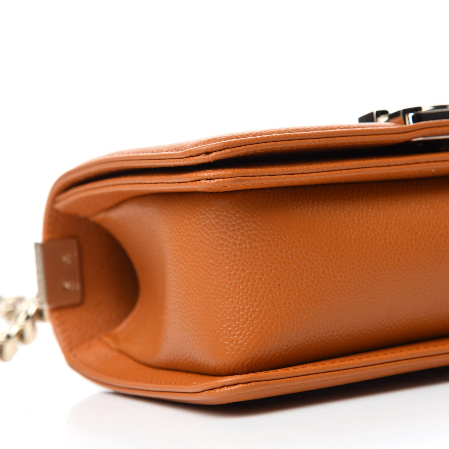 Caviar Quilted Small Boy Flap Light Brown