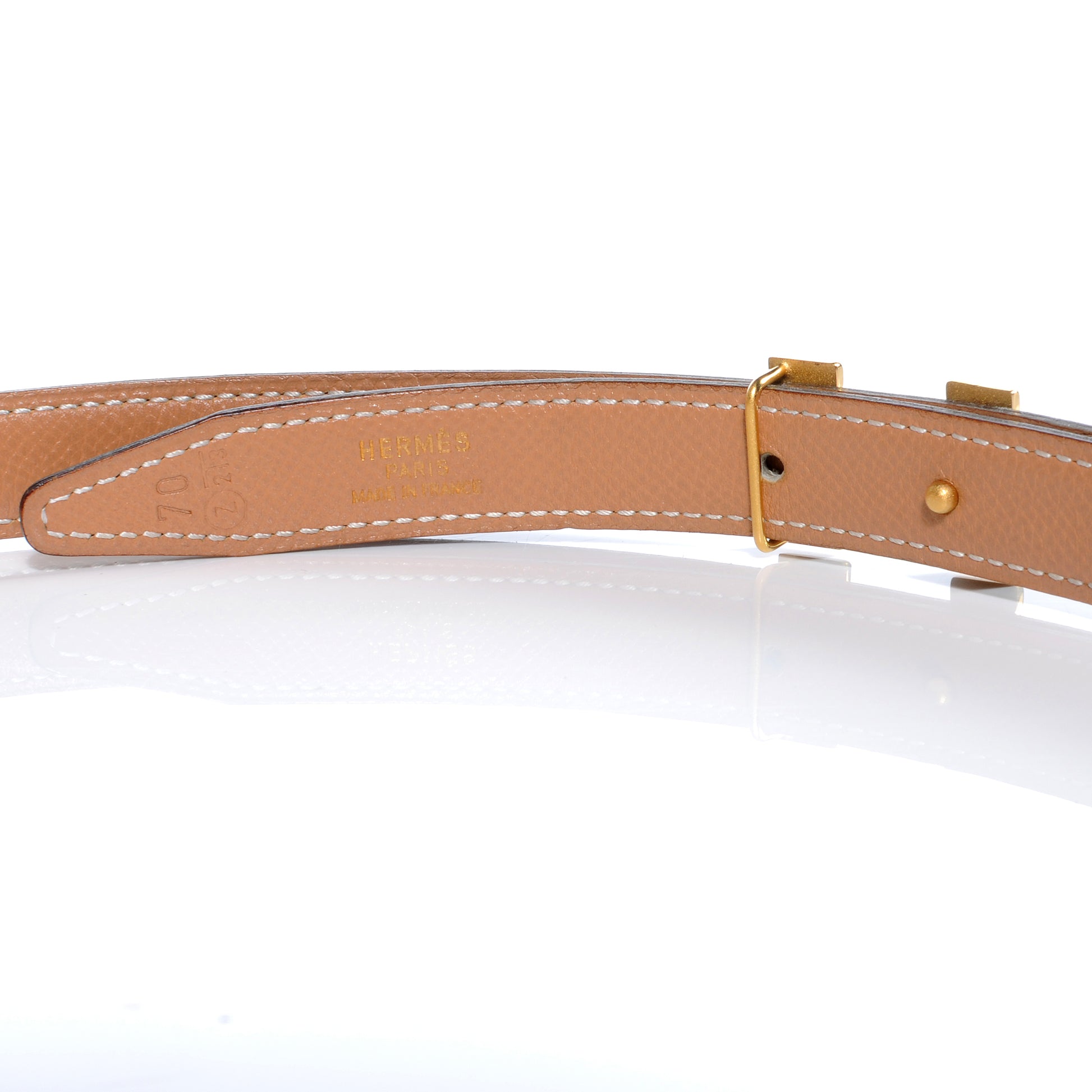 Hermes Box Courchevel Reversible Constance 18mm H Belt Noir Gold 70 4 of 7