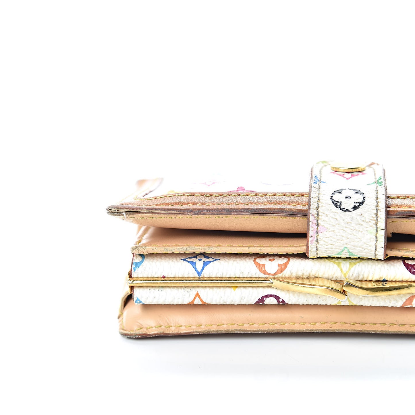 Monogram Multicolor French Purse Wallet White