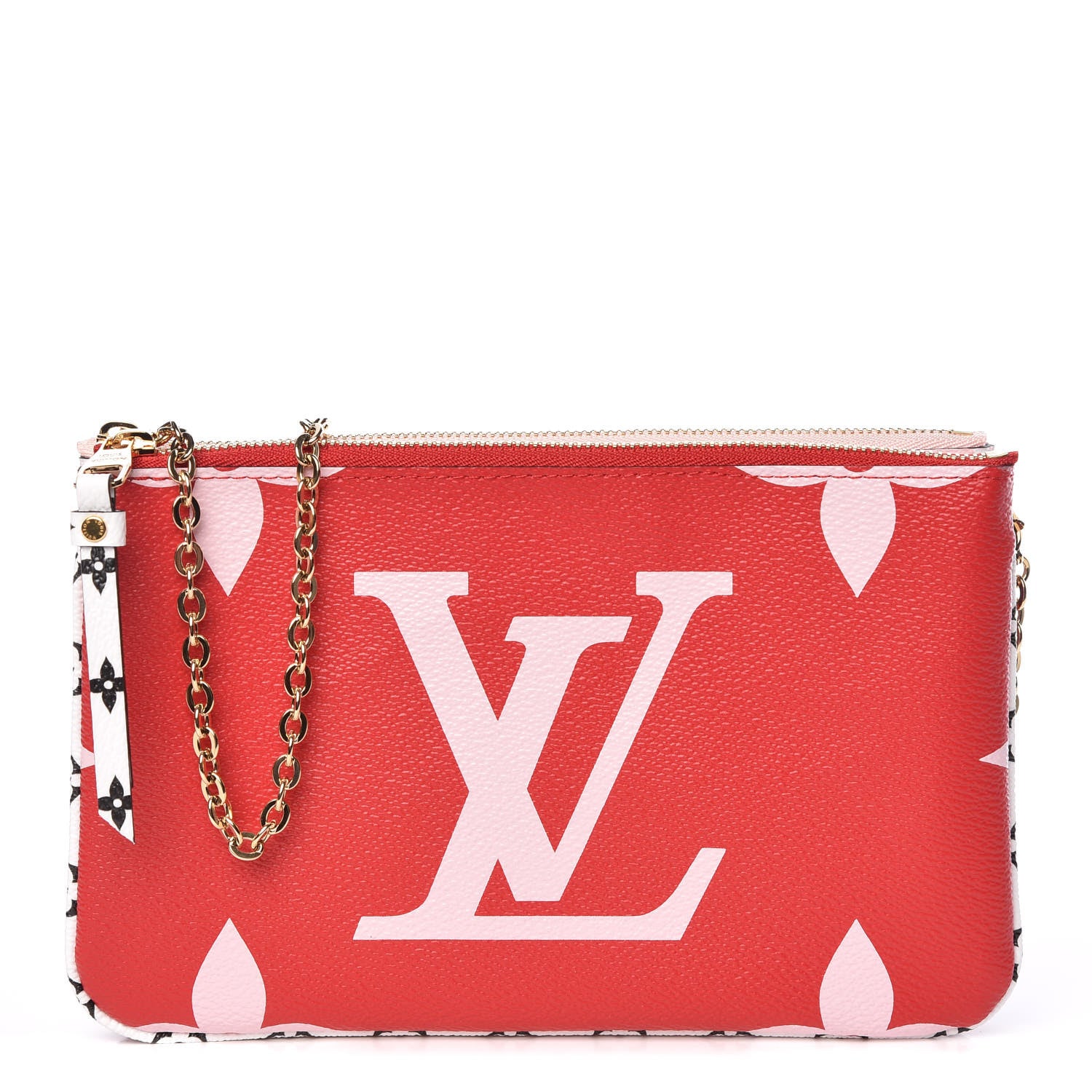 Louis Vuitton Monogram Giant Double Zip Pochette Rouge 1 of 11