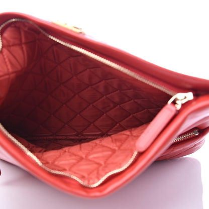 Chanel Lambskin Quilted Beauty CC Boy Clutch Red 5 of 13
