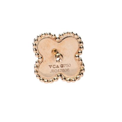 Van Cleef & Arpels 18K Yellow Gold Mother of Pearl Sweet Alhambra Earrings 4 of 5