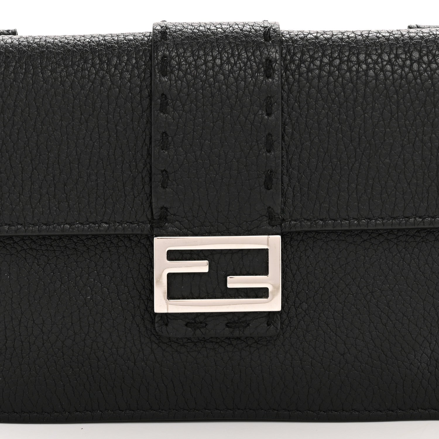 Fendi Cuoio Romano Selleria Baguette Belt Pouch Black 8 of 12