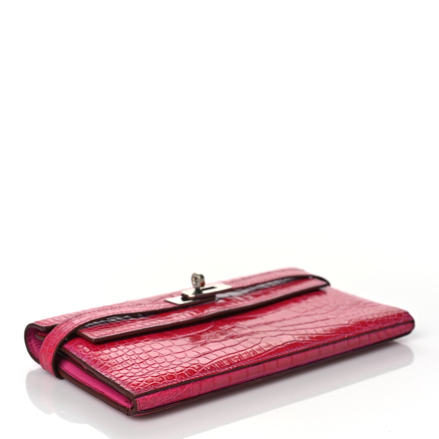 Shiny Alligator Kelly Tri-Fold Longue Wallet