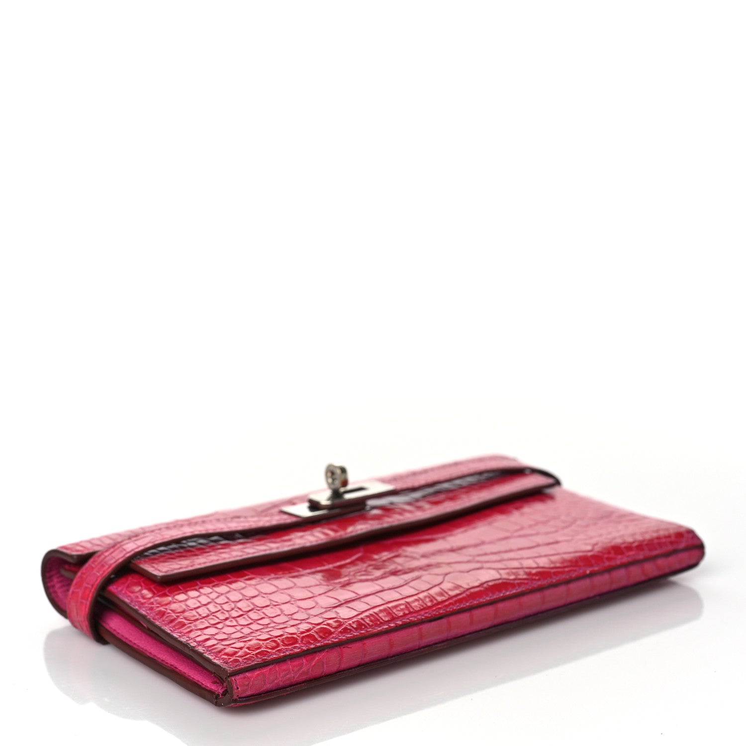 Hermes Shiny Alligator Kelly Tri-Fold Longue Wallet 4 of 11