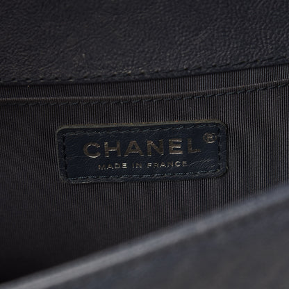 Chanel Calfskin Quilted Medium Top Handle Boy Flap Blue 5 of 12