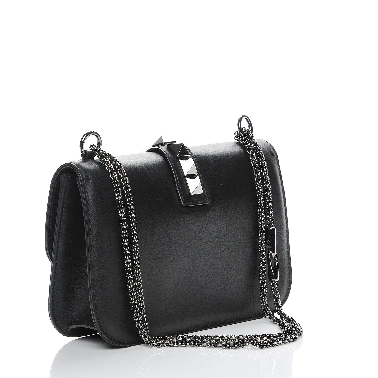 Valentino Garavani Vitello Medium Glam Lock Rockstud Flap Black 3 of 7