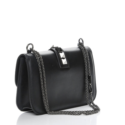 Valentino Garavani Vitello Medium Glam Lock Rockstud Flap Black 3 of 7
