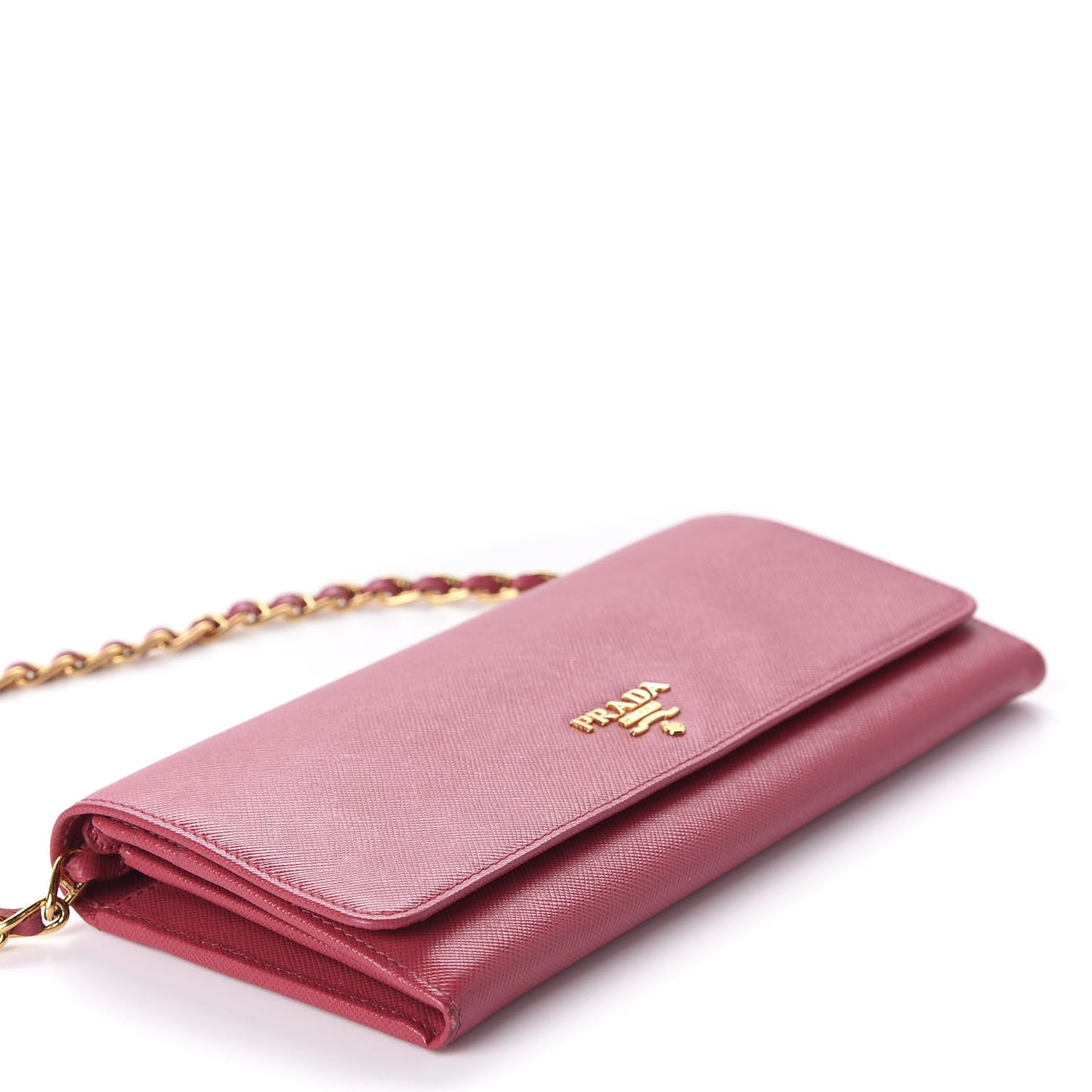 Saffiano Metal Oro Chain Wallet Peonia